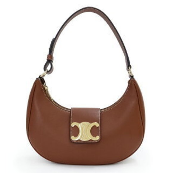 Celine AVA Triomphe Handbag Calfskin Tan Brown - Picture 1 of 9